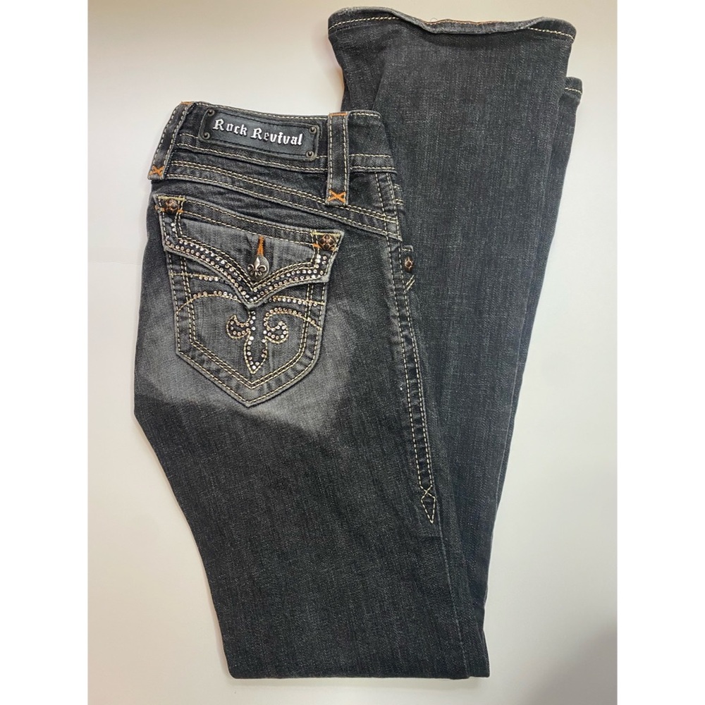 Rock Revival Dark Grey jeans with rhinestones